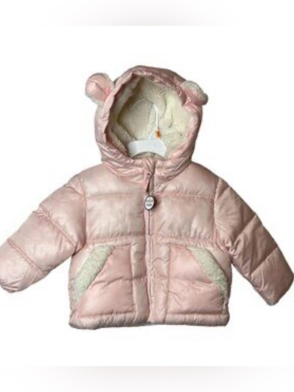 Rothschild Baby Pink Hooded Puffer with Sherpa Ears